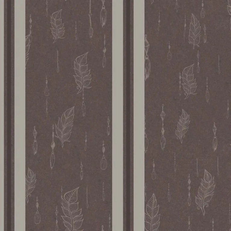 Papel de Parede Listrado Com Plumas