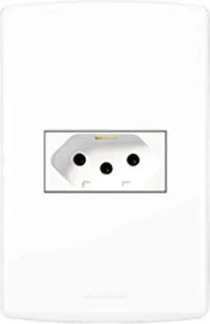 Conjunto Tomada 10a 4x2 Pl&amp;#xE1;stico Branco Bianco Pro