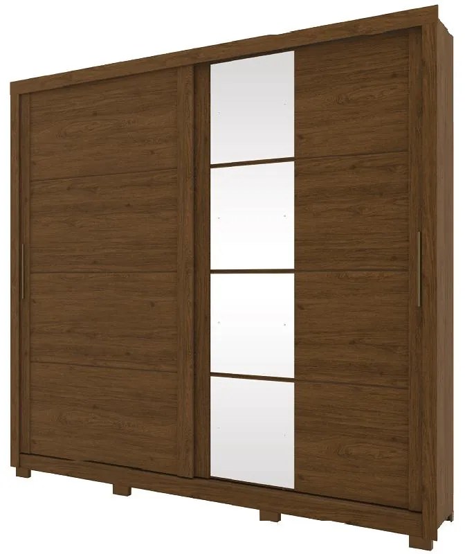 Guarda Roupa Roupeiro 2 Portas com Espelho 4 Gaveta Castanho