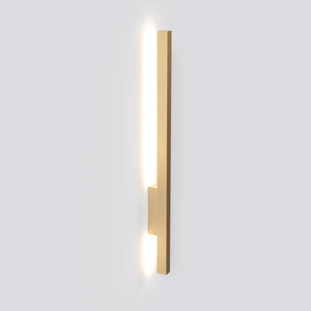 Arandela Vertical Small Slim 02X05X58Cm Led 13W 3000K - Qimporta Ar252... (CHAMPANHE)