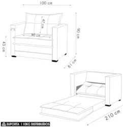 Sofá Cama Solteiro Berlim B10 Suede Bege - Mpozenato