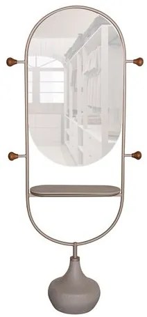 Espelho Cabideiro Zuri Base Cimento Champagne - 77780 Sun House