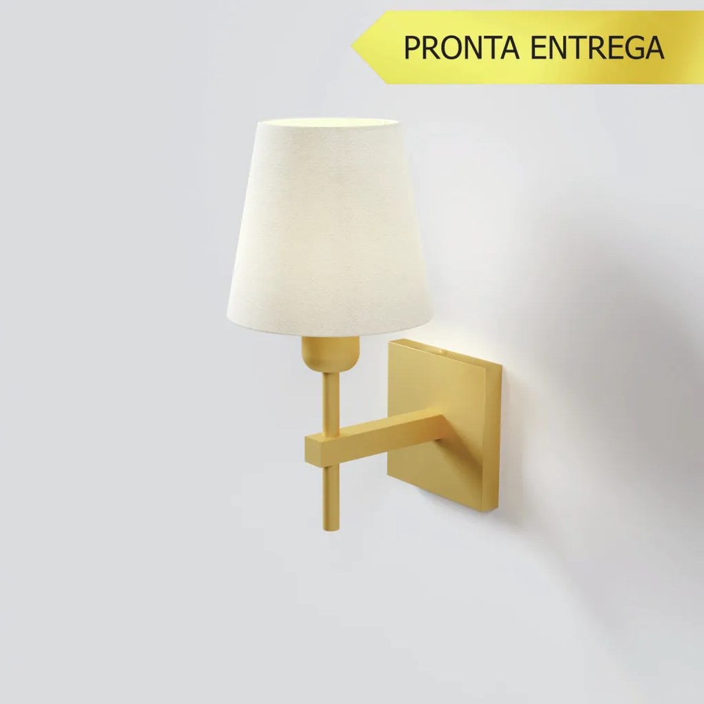 Arandela Tocha Small Cúpula Tecido 01Xe27 Mini Bulbo G45 - Qimporta Ar... (CHAMPANHE)