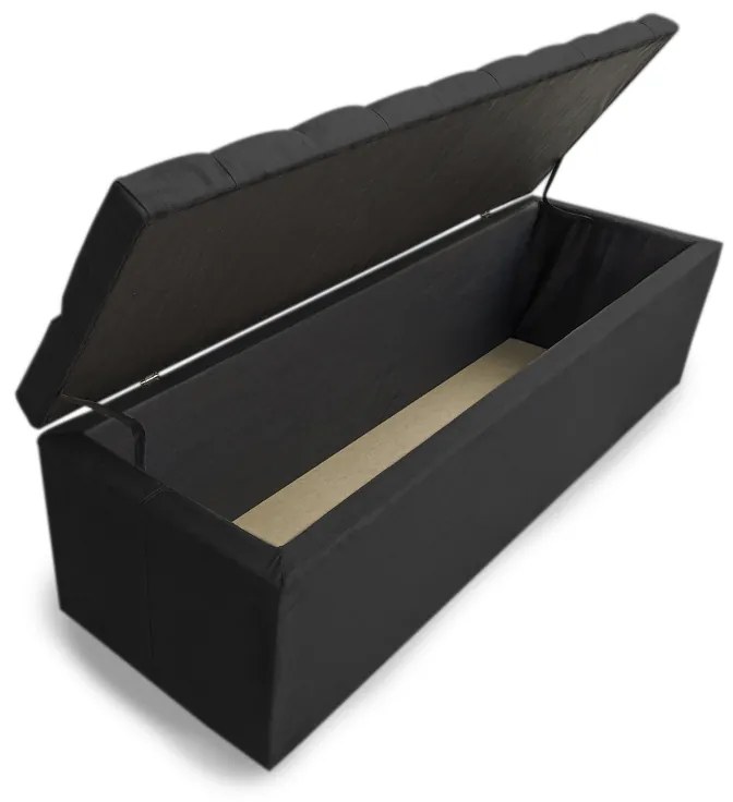 Calçadeira Baú Solteiro 100cm Nicole Capitonê Suede Preto - Sheep Estofados - Preto