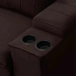 Sofá Retrátil Reclinável 3 Lugares 225cm Baluart F05 Veludo Marrom - M