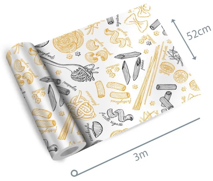 Papel de Parede Casual com talheres e macarrão