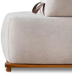 Sofá 4 Lugares Ilha 2 Módulos 180cm Viero S06 Boucle Bege - Mpozenato