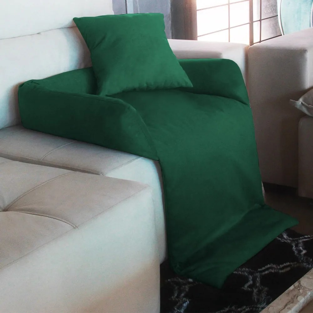 Protetor Para Sofá para Cães ou Gatos Médio Porte Fofinho Pet Protect Suede Verde Bandeira
