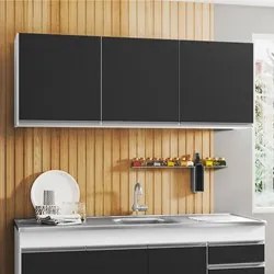 Kit 2 Armários Aéreos 150cm 3 Portas Argélia Branco/Preto - Lumil