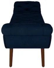 Puff Recamier Calçadeira 140cm Pés Palito Madeira Vêneto Z37 Veludo Az