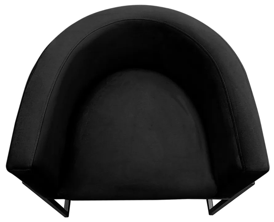 Poltrona Decorativa Base Metal Preta Luna Veludo Preto - Sheep Estofados - Preto