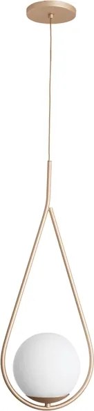 Pendente Vidro Leitoso E Aluminio Blob - DOURADO