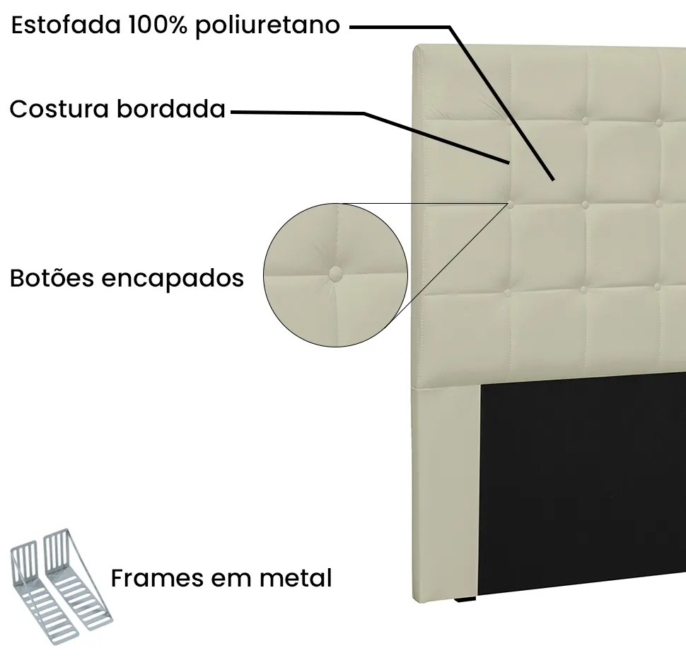 Cabeceira Cama Box Solteiro 90cm Verona Corano Bege - Sheep Estofados - Bege