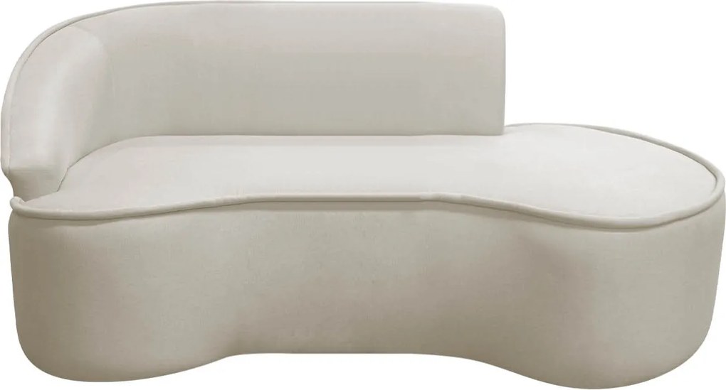 Divã Recamier Curvo Sala de Estar Recepção Marrocos 180cm Lado Direito Linho