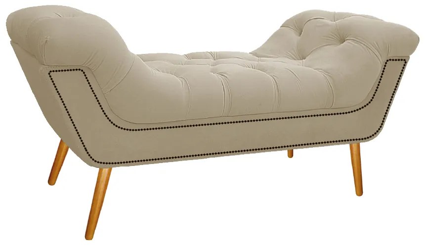Kit Cabeceira e Calçadeira Veneza 100 cm Solteiro Corano Bege - ADJ Decor