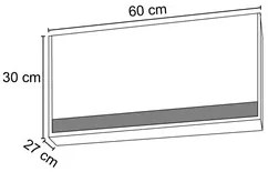 Armário Aéreo Geladeira 60cm 1 Porta Basculante Andréia Branco - AJL M
