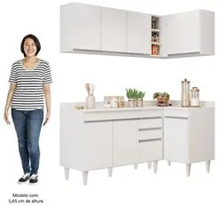 Armário de Cozinha Modulado de Canto Esquerdo 4 Peças CP47 Balcão com