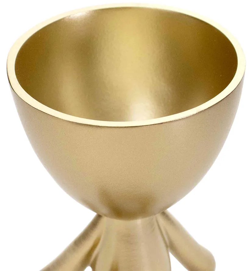 Vaso Decorativo Bob Robert Sentado em Poliresina Dourado 14,5 cm M02 - D'Rossi