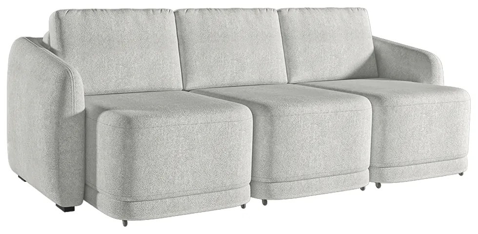 Sofá Cama Modulado Retrátil e Reclinável Decorativo Varsóvia 306cm Bouclê Cinza G33 - Gran Belo