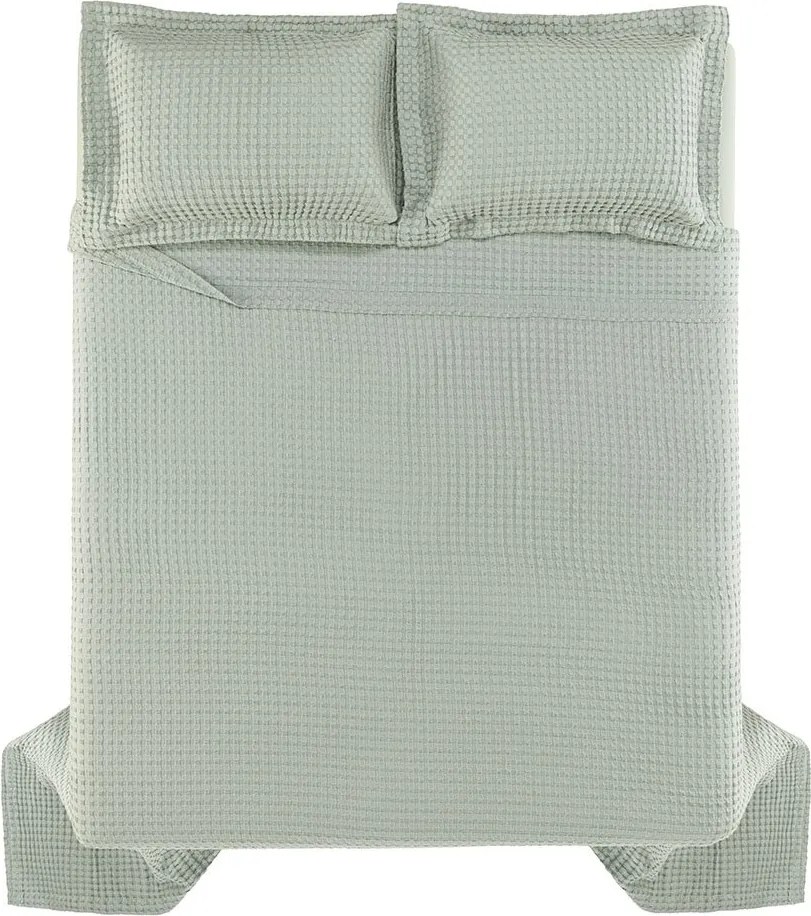 Colcha c/ Porta Travesseiro Karsten 100% Algodão Albany - Verde Chá  Queen