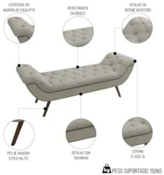 Cabeceira Cama Box Queen 160cm Provença e Recamier Veneto Z37 Boucle C