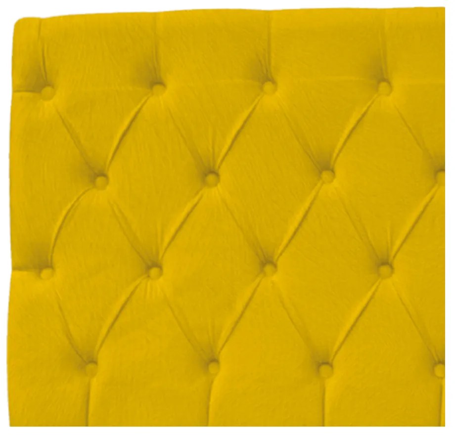 Cabeceira Estofada Liverpool 140 cm Casal Suede Amarelo - ADJ Decor