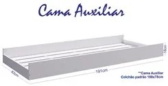 Cama Auxiliar Com Rodízios BB692 Branco - Completa Móveis
