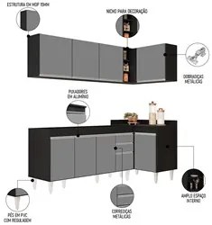 Armário de Cozinha Modulado de Canto Esquerdo 4 Peças CP49 Balcão sem