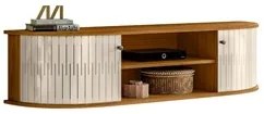 Rack Bancada para TV 60 Pol Suspenso 136cm Helena M01 Naturale/Off Whi