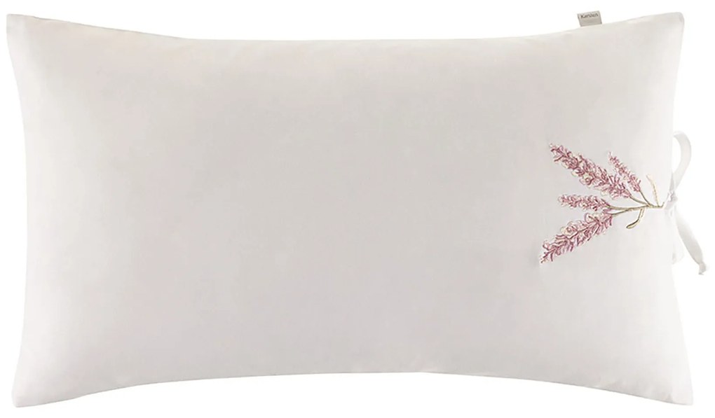 Almofada c/ Enchimento Karsten Arabella com Bordado Lateral 30x50cm - Off White  Off White