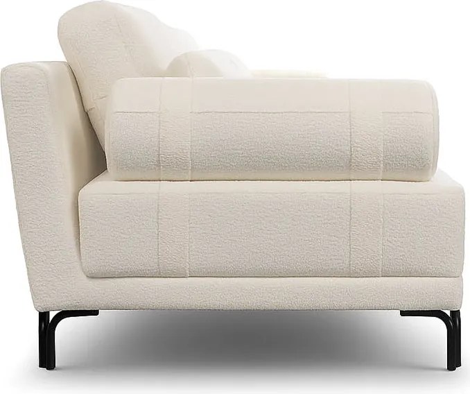 Sofá 4 Lugares Living 274cm Pé Ferro Romeu Bouclê Off White K01 - D'Rossi