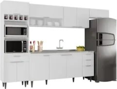 Armário de Cozinha CP04 Com Pia 180cm Pérola Z34 Branco     - Mpozenat