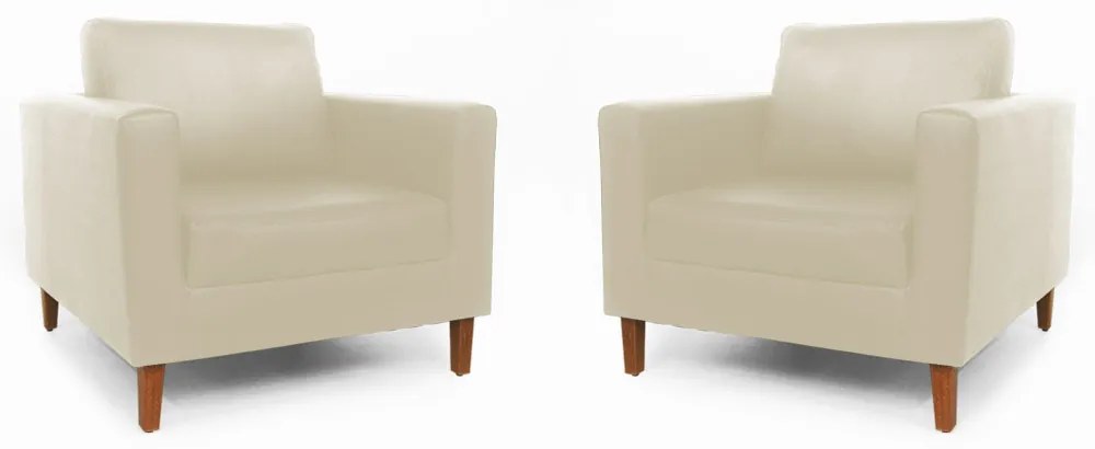 Conjunto 2 Poltrona Decorativa Gabriela Courino Bege