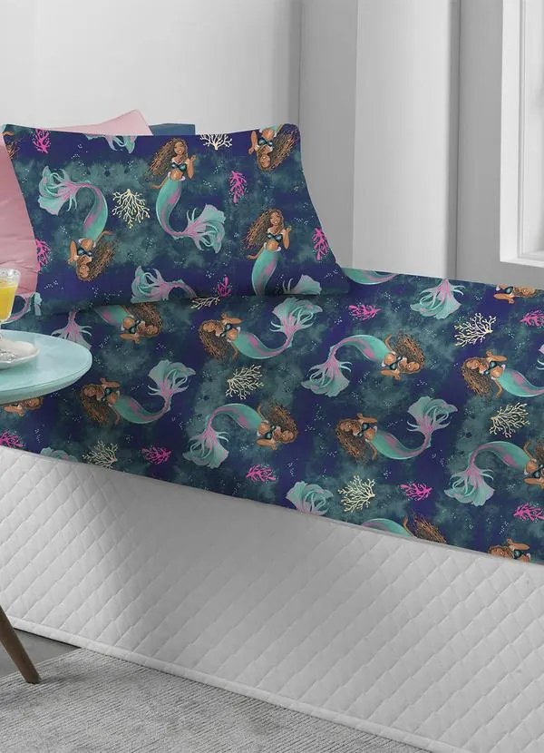 Jogo de Cama Sereia Solteiro 2 Peças