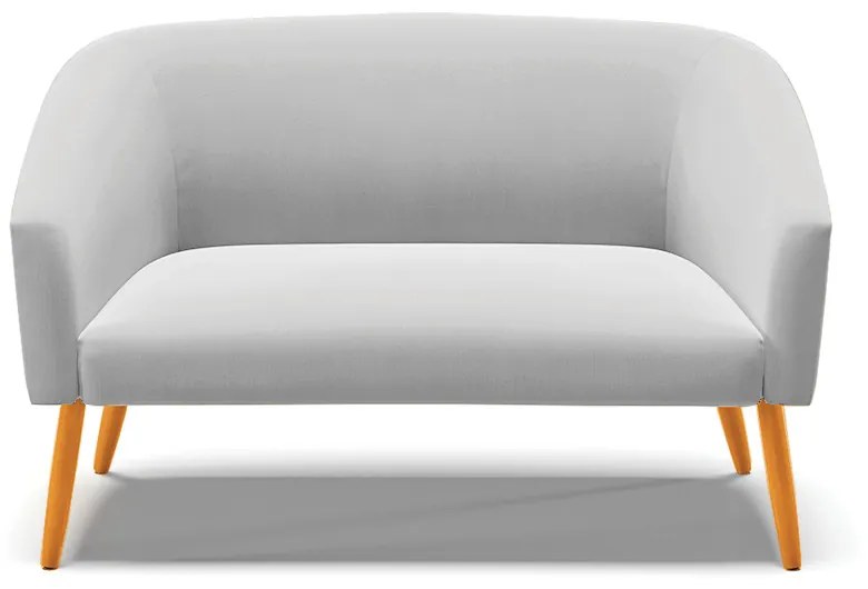 Namoradeira 02 Lugares Stella Suede Cinza Pés Palito Castanho - D'Rossi