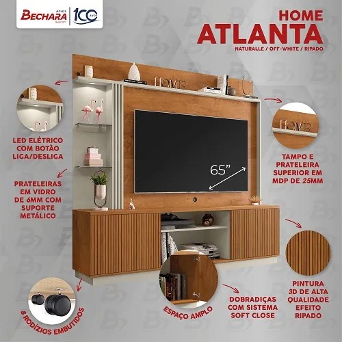 Home Atlanta Naturalle/Off White/Ripado – Bechara Móveis