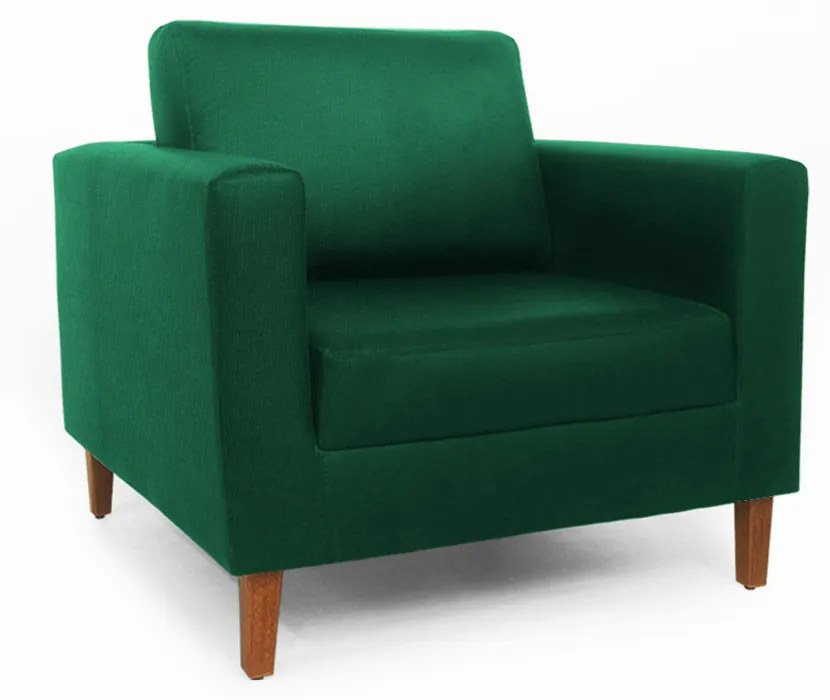 Conjunto 2 Poltrona Decorativa Gabriela Suede Verde Bandeira