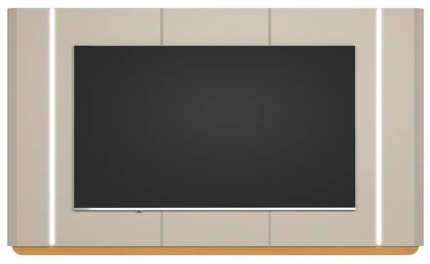 Painel Decorativo Switch MDP/MDF TV até 75 Polegadas com Fita LED Tauari/Off White G77 - Gran Belo