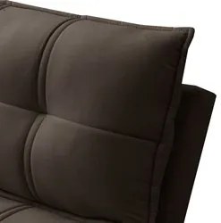 Sofá Retrátil 3 Lugares com Porta Copo 210cm Malta F05 Veludo Marrom E