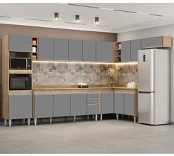 Armário de Cozinha Modulada de Canto 9 Peças CP05 Balcão com Tampo Cas