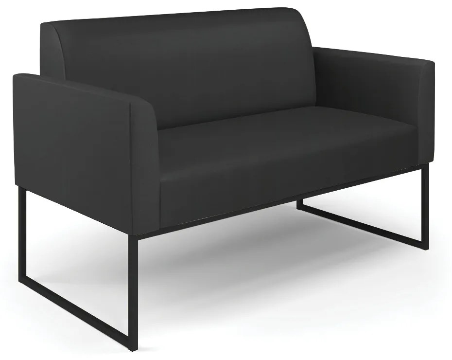 Sofá Namoradeira com Poltrona Base Industrial Preto Marisa Corino D03 - D'Rossi - Preto