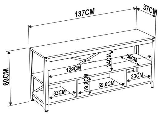 Rack Para Tv Sala Multifuncional Com 5 Prateleiras - Vermont