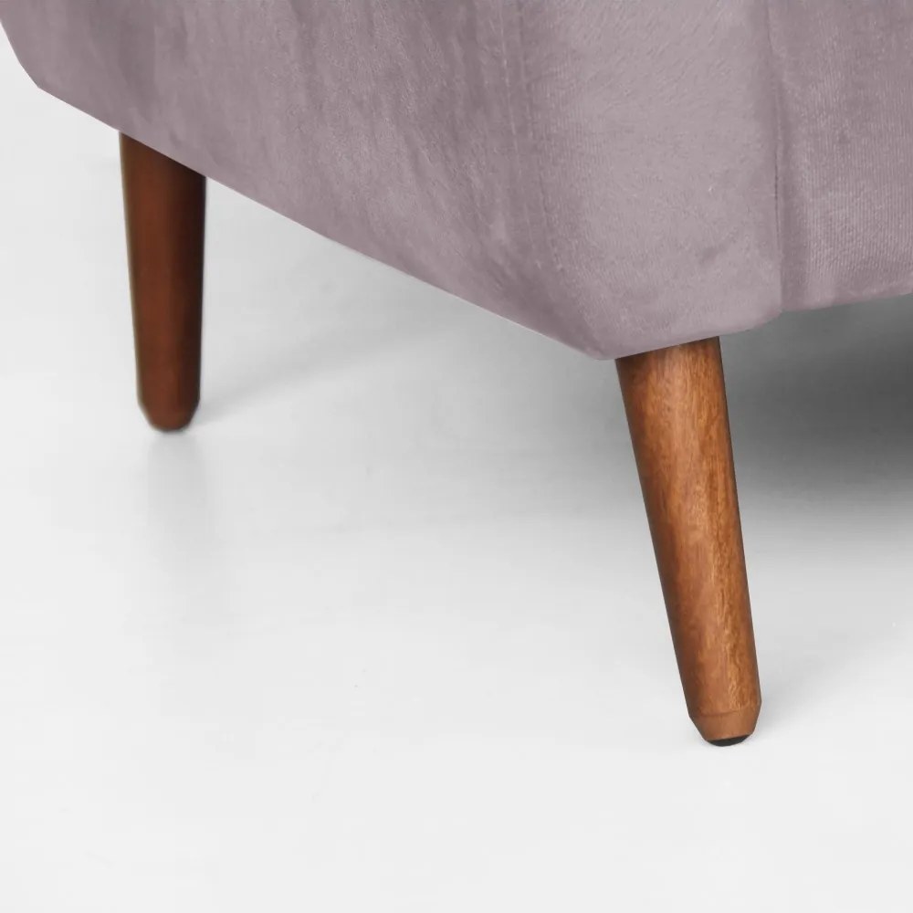 Namoradeira Bruna 1,20 m 2 Lugares Pés Palito Suede Crepe