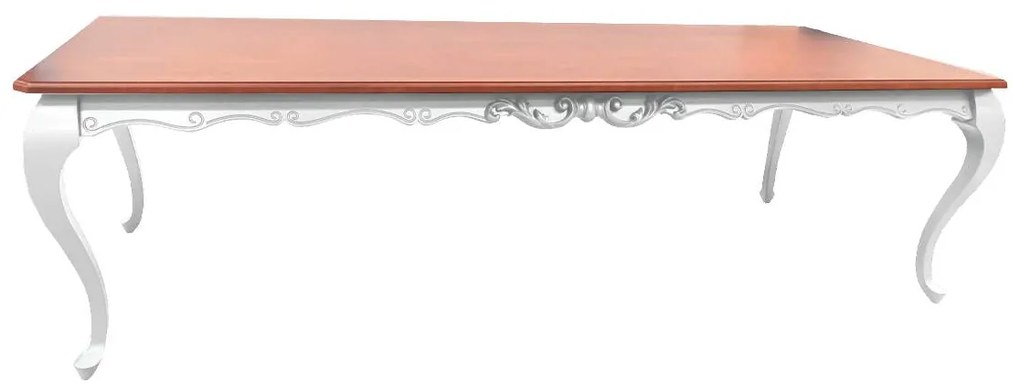 Mesa de Jantar Lavanda 10 Lugares - Branco com Lâmina Freijó