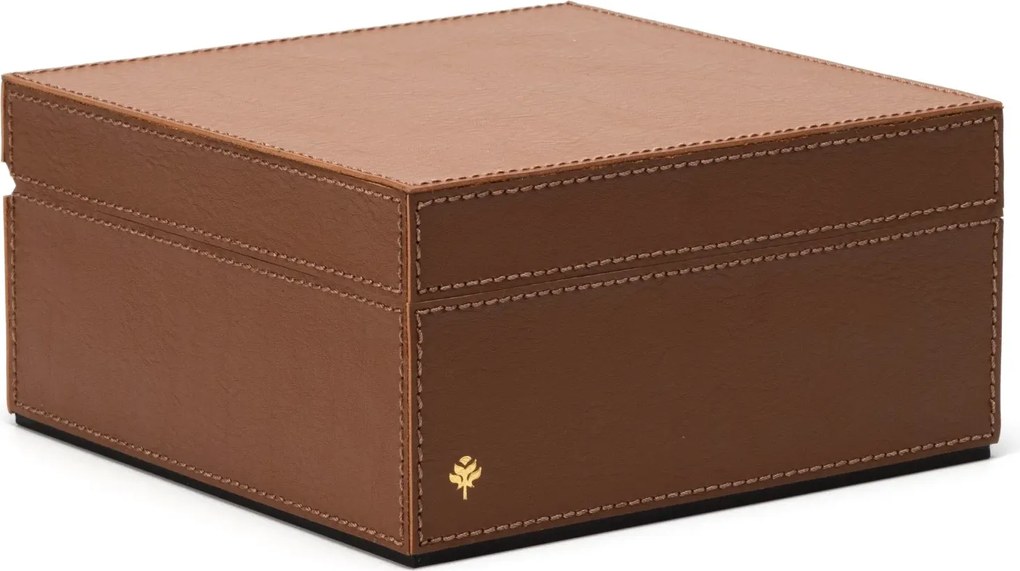 Caixa Porta Chá Sottile Casa em Couro PU - Havana  Havana