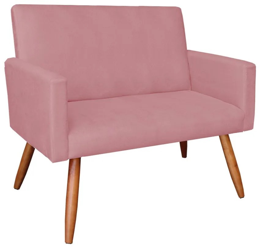 Namoradeira Larissa Suede Pés Palito Castanho D'Rossi - Rose