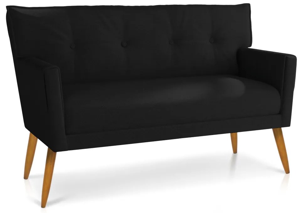 Namoradeira Anitta Linho Preto A79 Pés Palito Castanho - DRossi