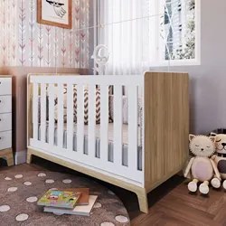 Berço 3 em 1 Certificado Inmetro e Cômoda 4 Gavetas Favo de Mel 030 It