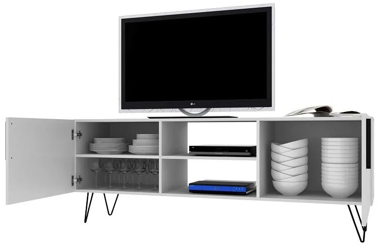 Rack Aparador com 2 Nichos Para TV de até 50 pol Branco