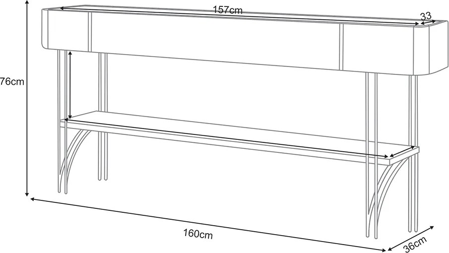 Aparador Decorativo Rennes MDP/MDF Pés de Aço G26 - Gran Belo - Off White/Cinamomo